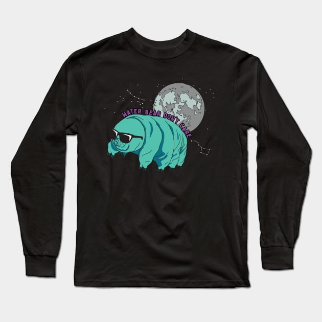 Water Bear Don't Care Tardigrade Pun Long Sleeve T-Shirt by Giggias
